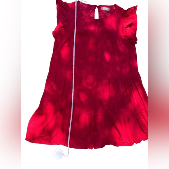 Altar’d State Red Ruffle Sleeve Dress size Medium - Picture 8 of 11